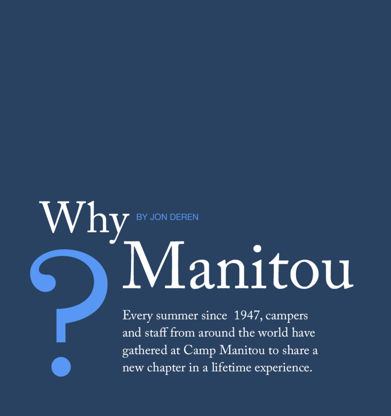 Every summer since 1947, campers and staff from around the world have gathered at Camp Manitou to share a new chapter in a lifetime experience.