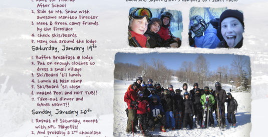 Camp Manitou Ski Trip in 5 Weeks!