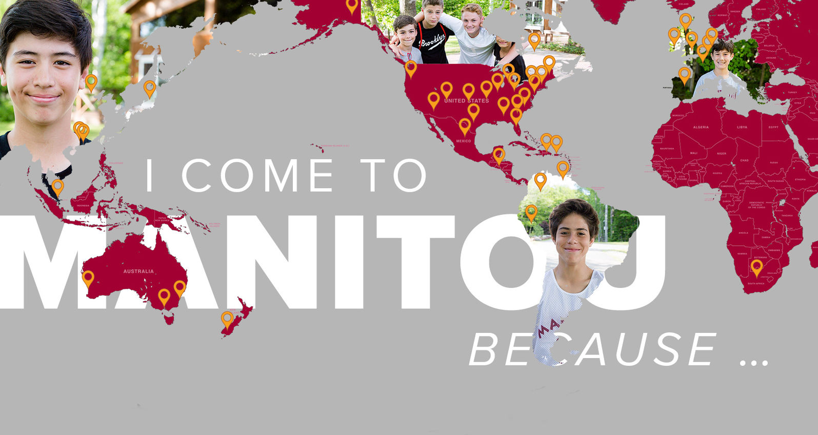 Campers and staff from around the world gather at Camp Manitou in Maine every summer